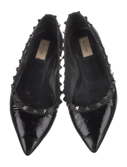 Valentino Rockstud Accents Patent Leather Ballet Flats