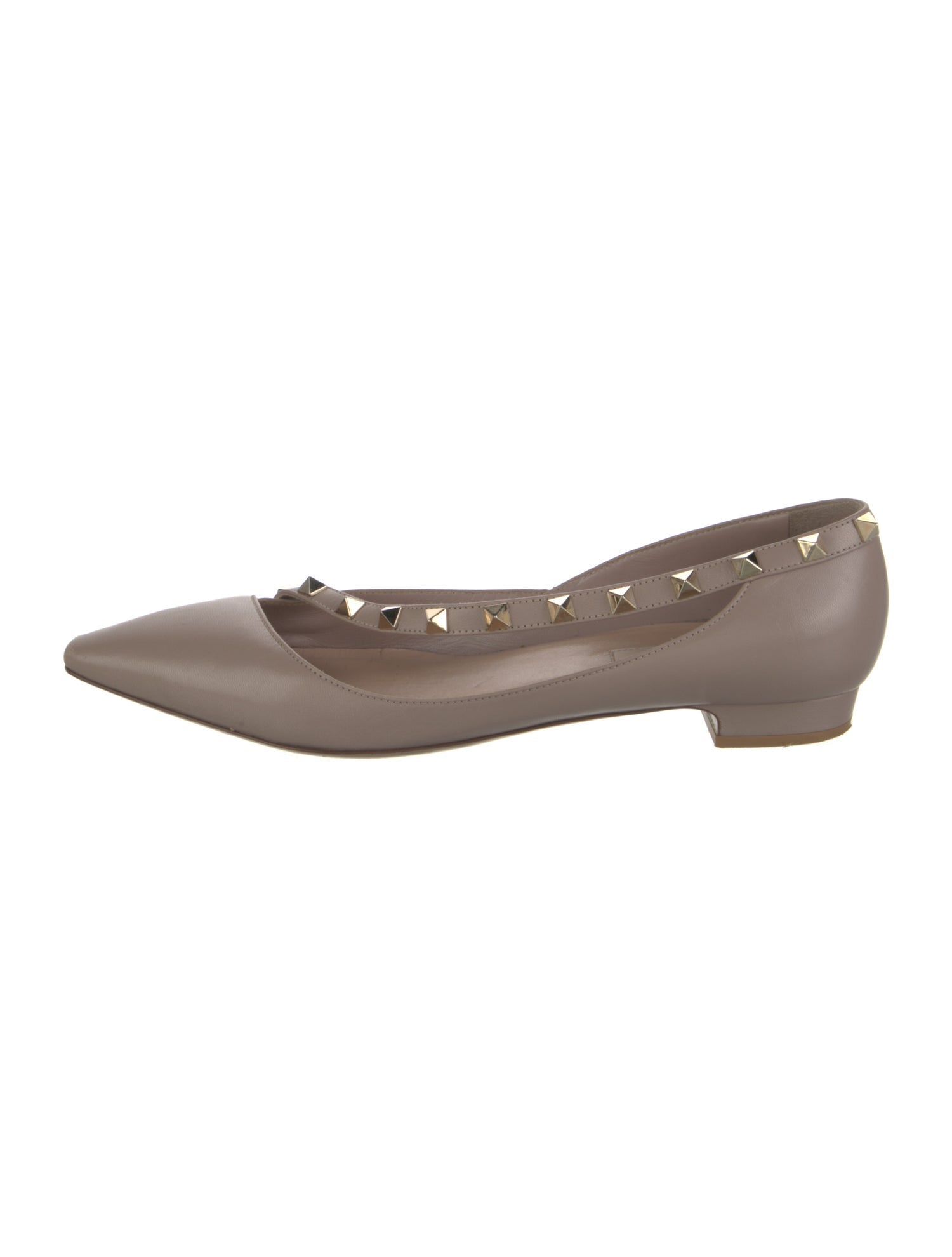 Valentino Rockstud Accents Leather Ballet Flats