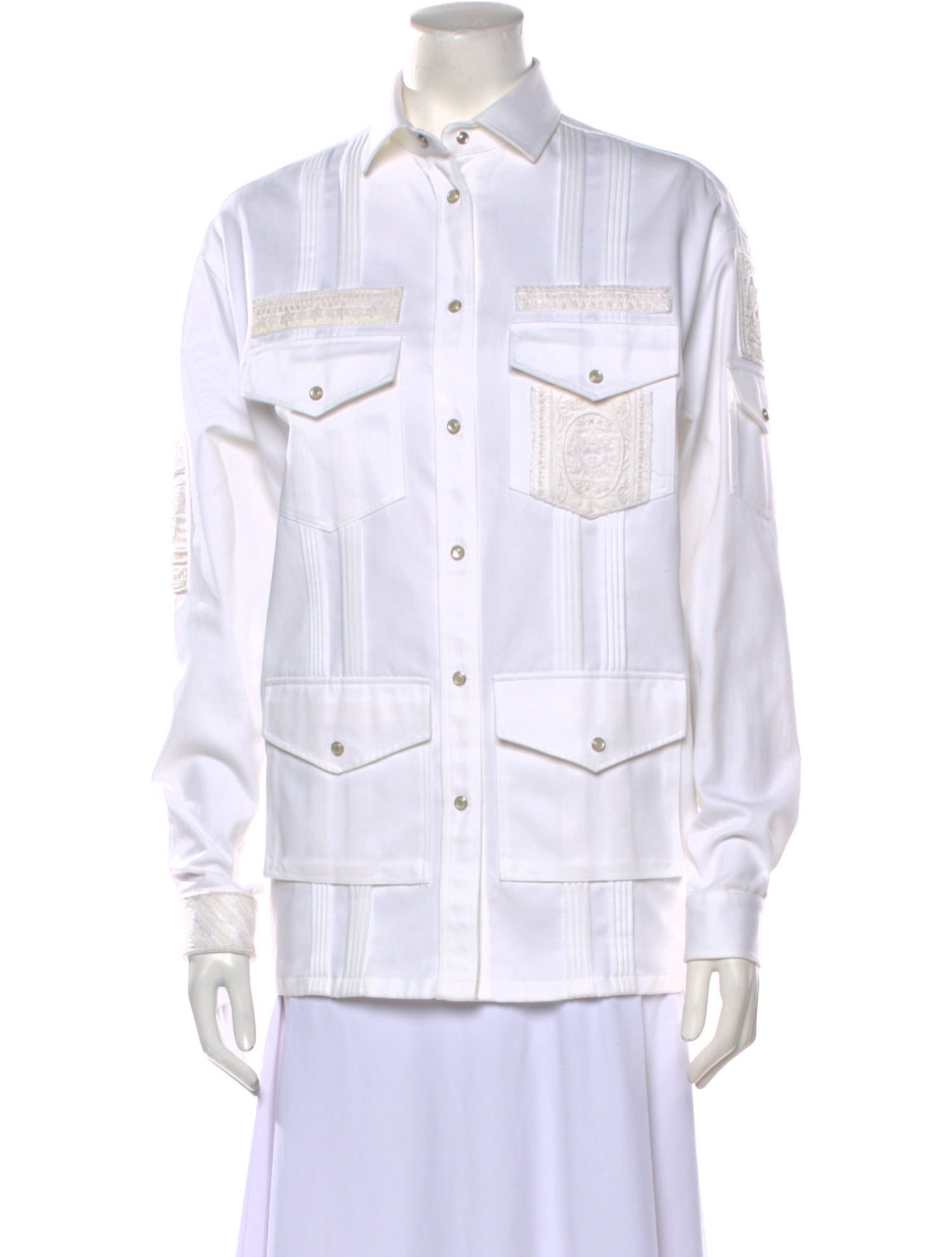 Valentino Long Sleeve Button-Up Top