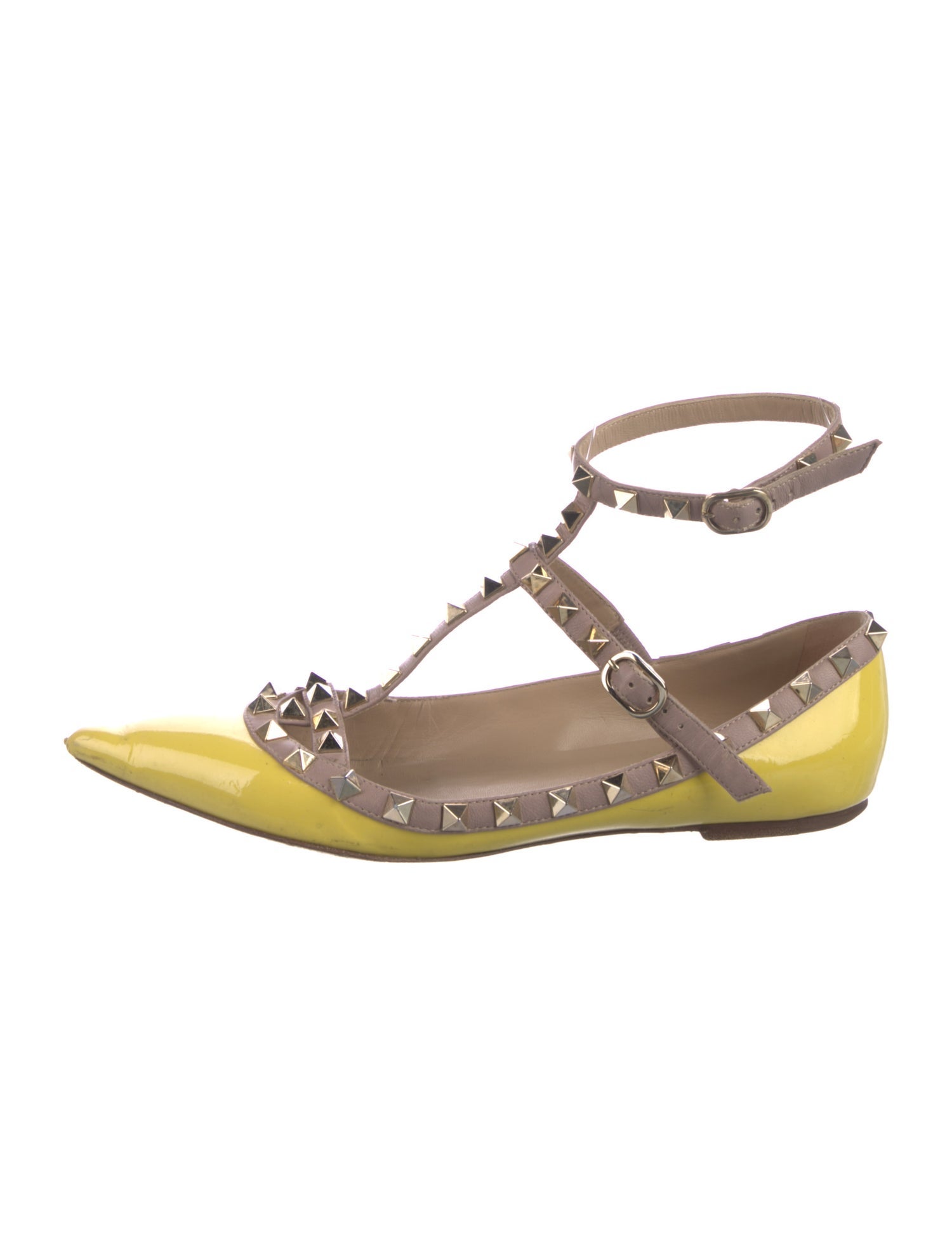 Valentino Rockstud Accents Patent Leather Flats
