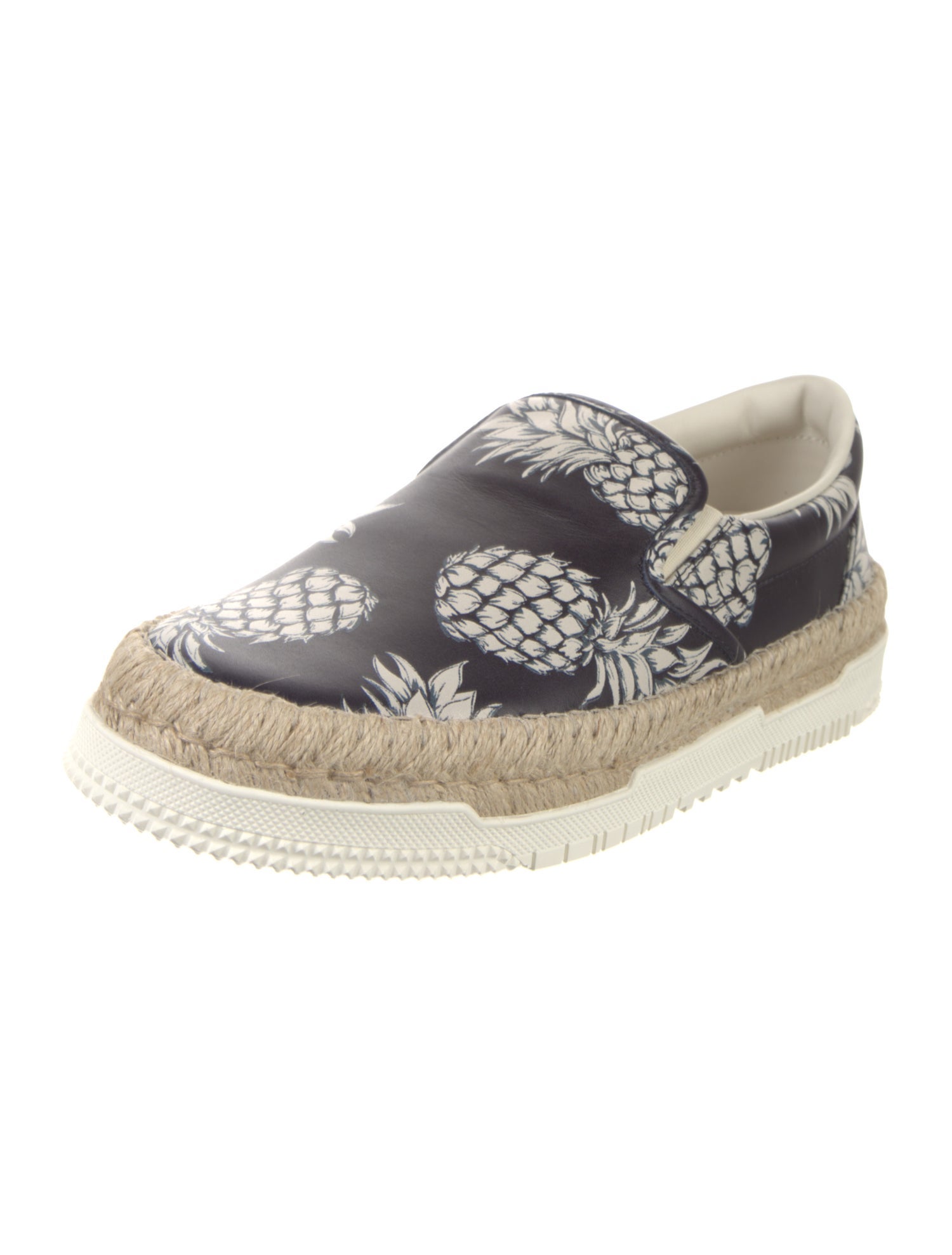 Valentino Leather Printed Espadrille Sneakers