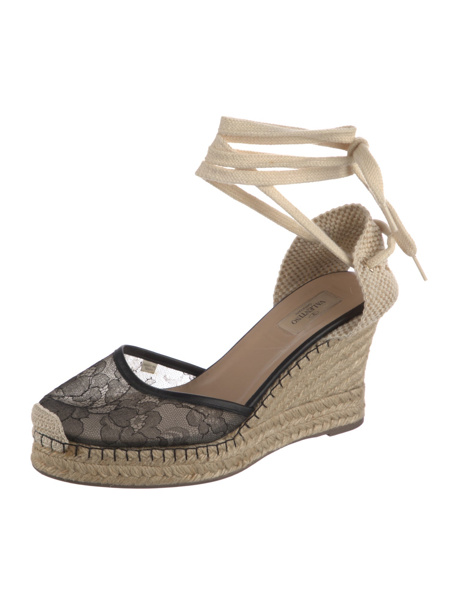 Valentino Lace Floral Print D'Orsay Pumps