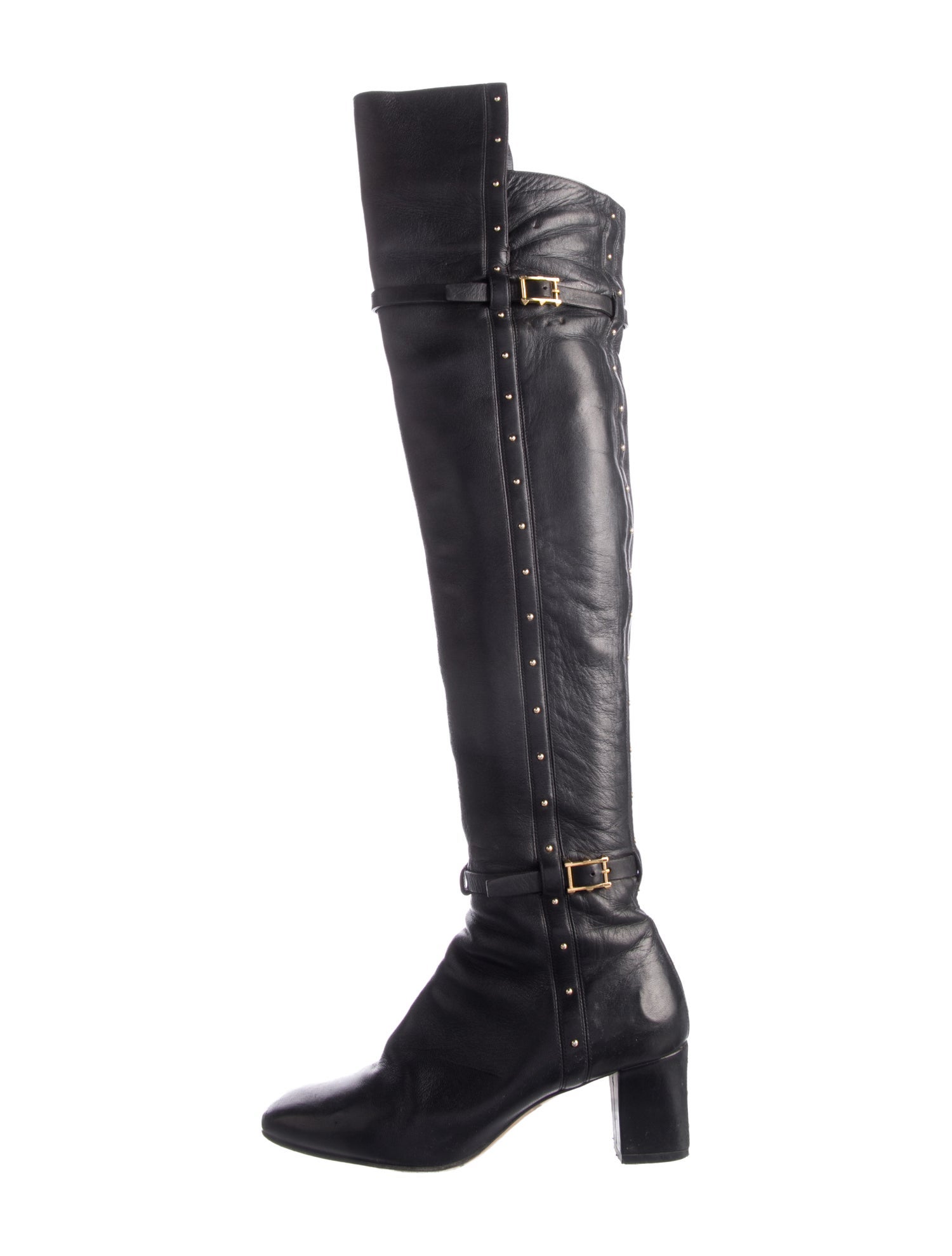 Valentino Leather Studded Accents Boots