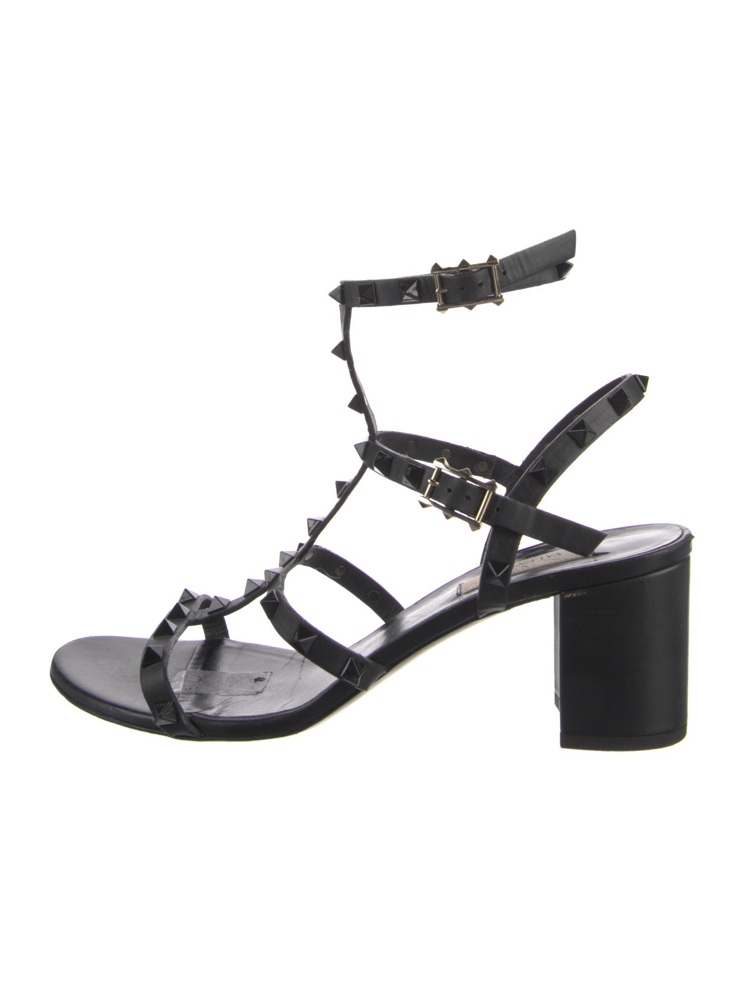 Valentino Rockstud Accents Leather Gladiator Sandals