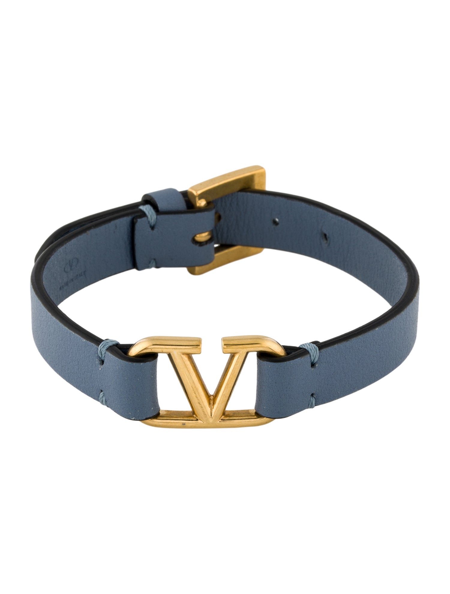 Valentino Leather Vlogo Signature Bracelet