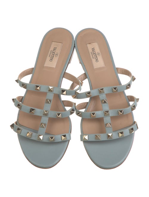 Valentino Rockstud Accents Leather Slides