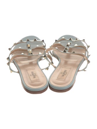 Valentino Rockstud Accents Leather Slides