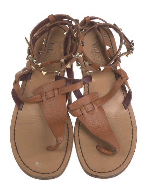 Valentino Rockstud Accents Leather Gladiator Sandals