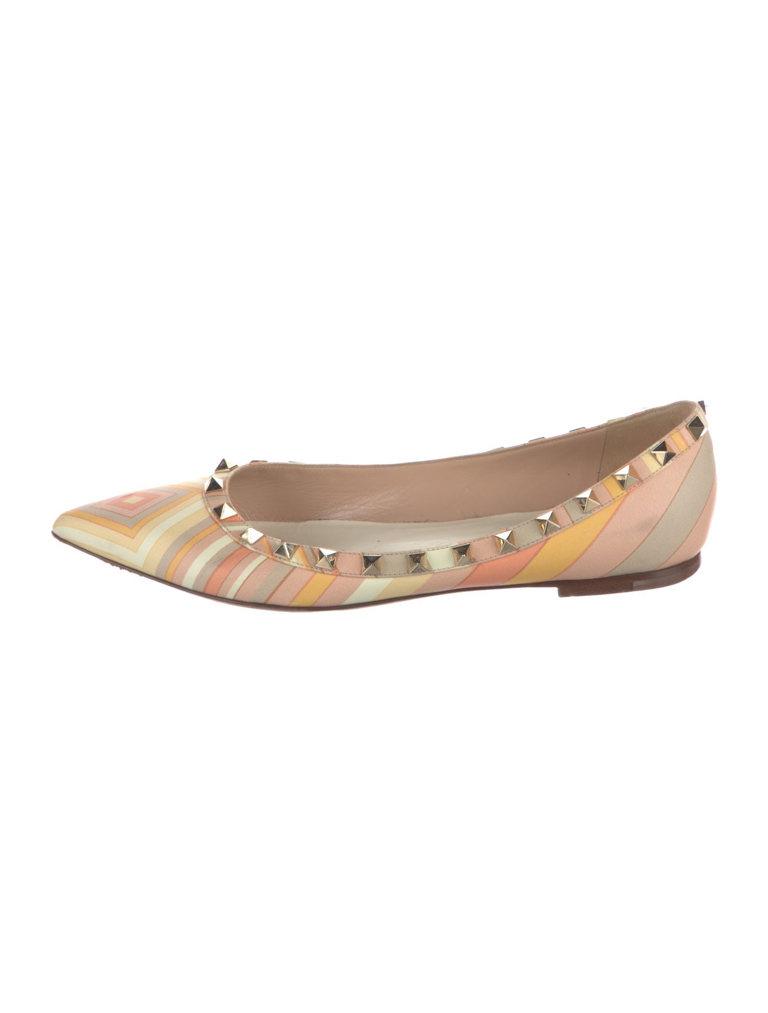 Valentino Rockstud Accents Leather Ballet Flats