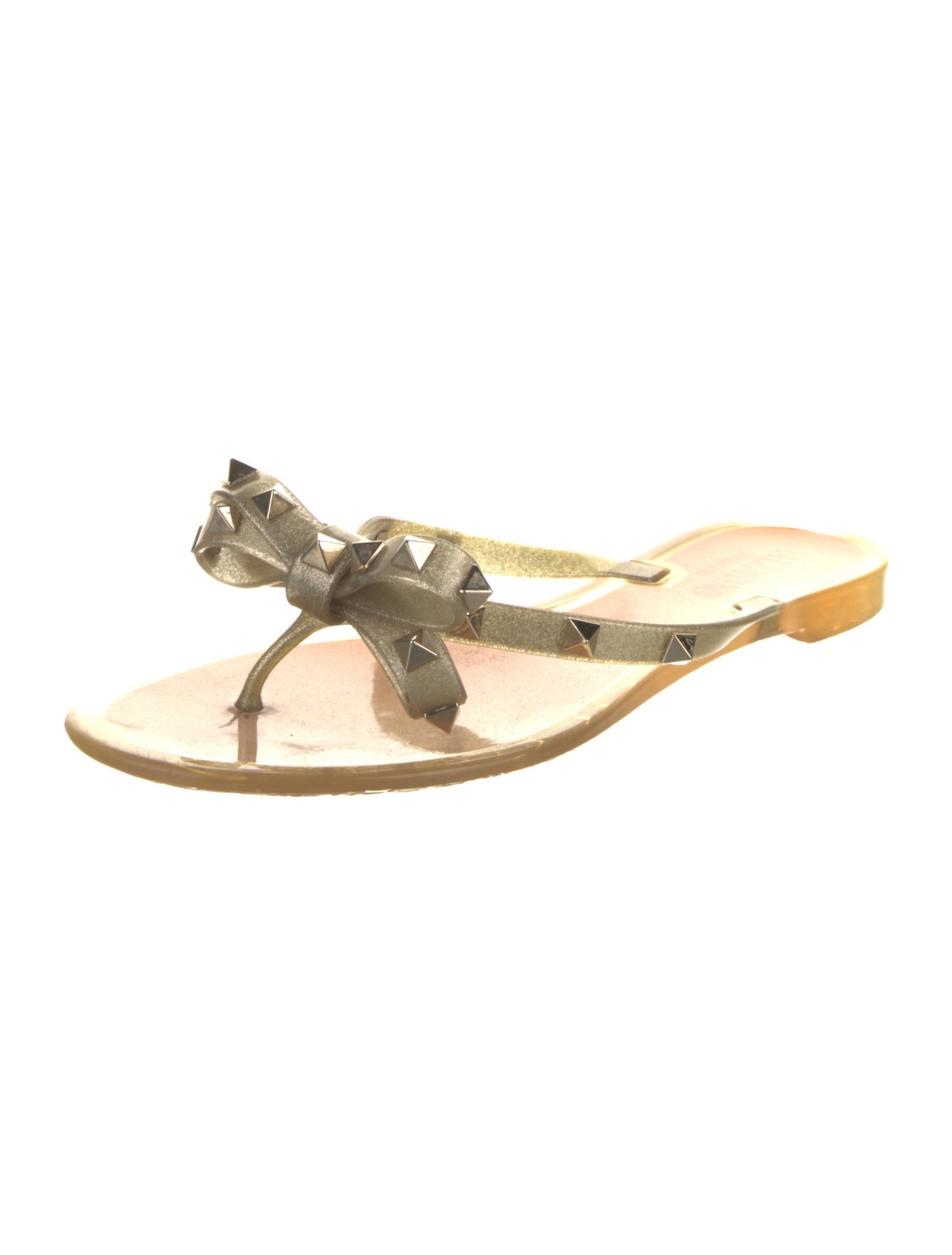 Valentino Rockstud Accents Rubber Slides