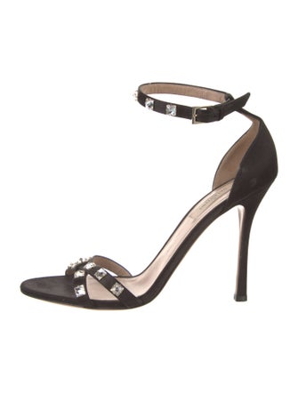 Valentino Rockstud Accents Satin Sandals