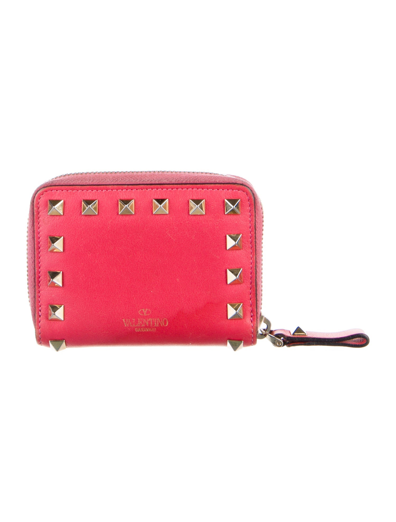 Valentino Rockstud Accents Leather Wallet
