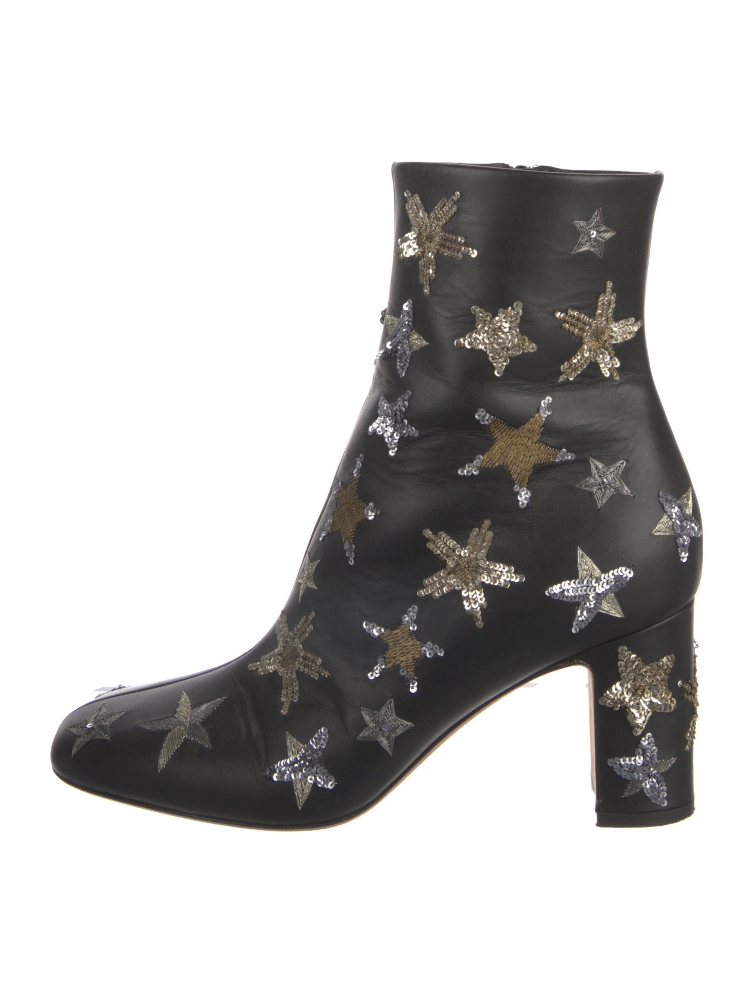 Valentino Leather Printed Lace-Up Boots