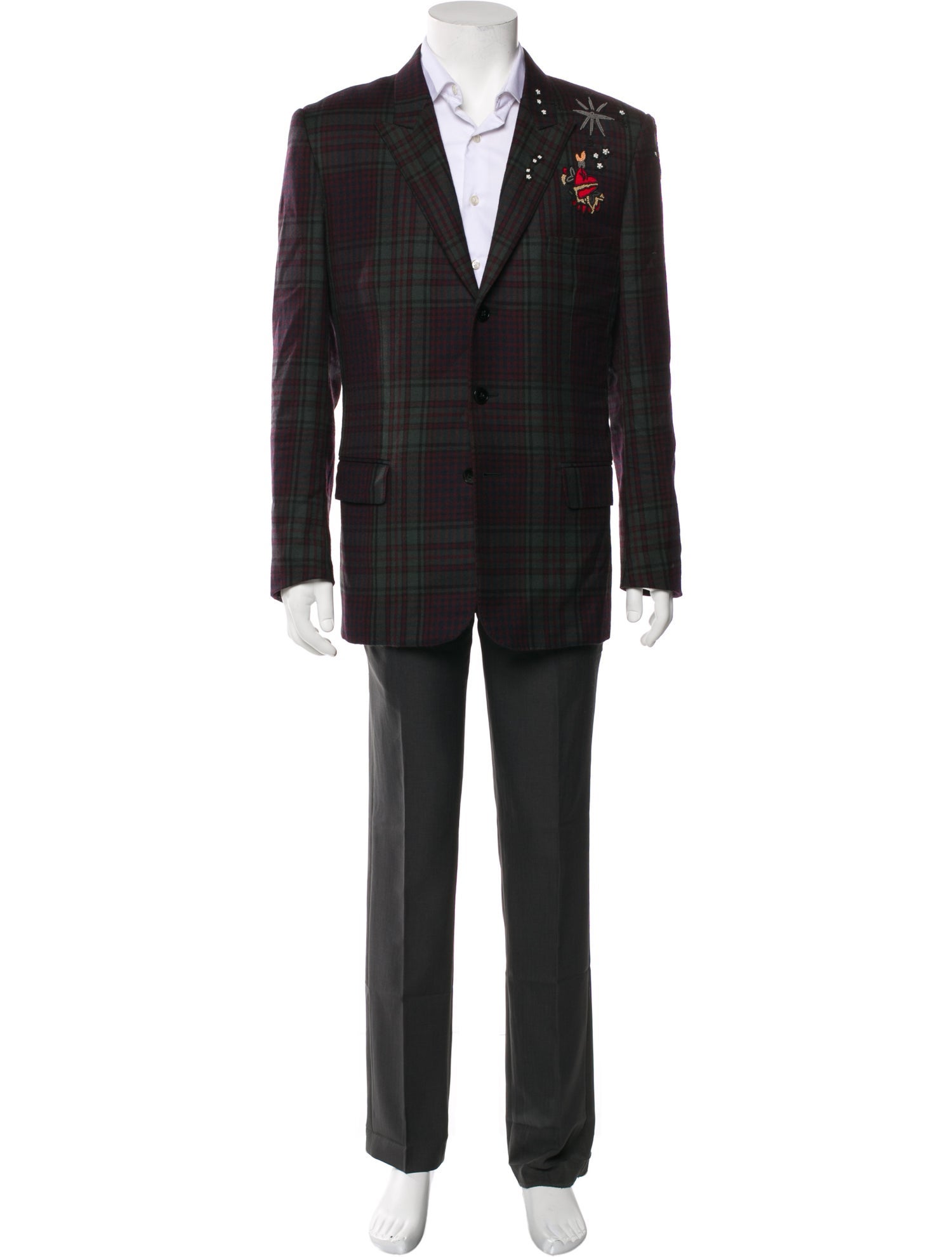 Valentino Virgin Wool Beaded Accents Blazer