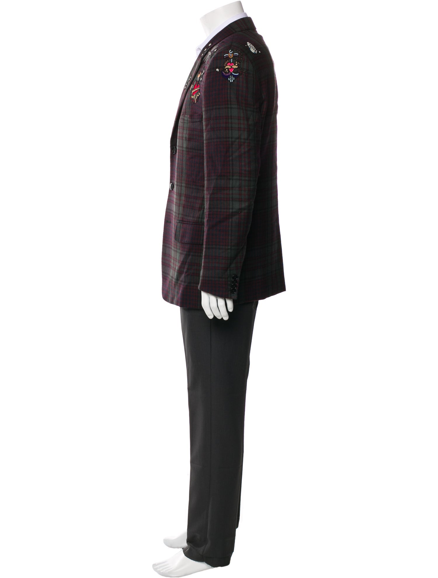 Valentino Virgin Wool Beaded Accents Blazer