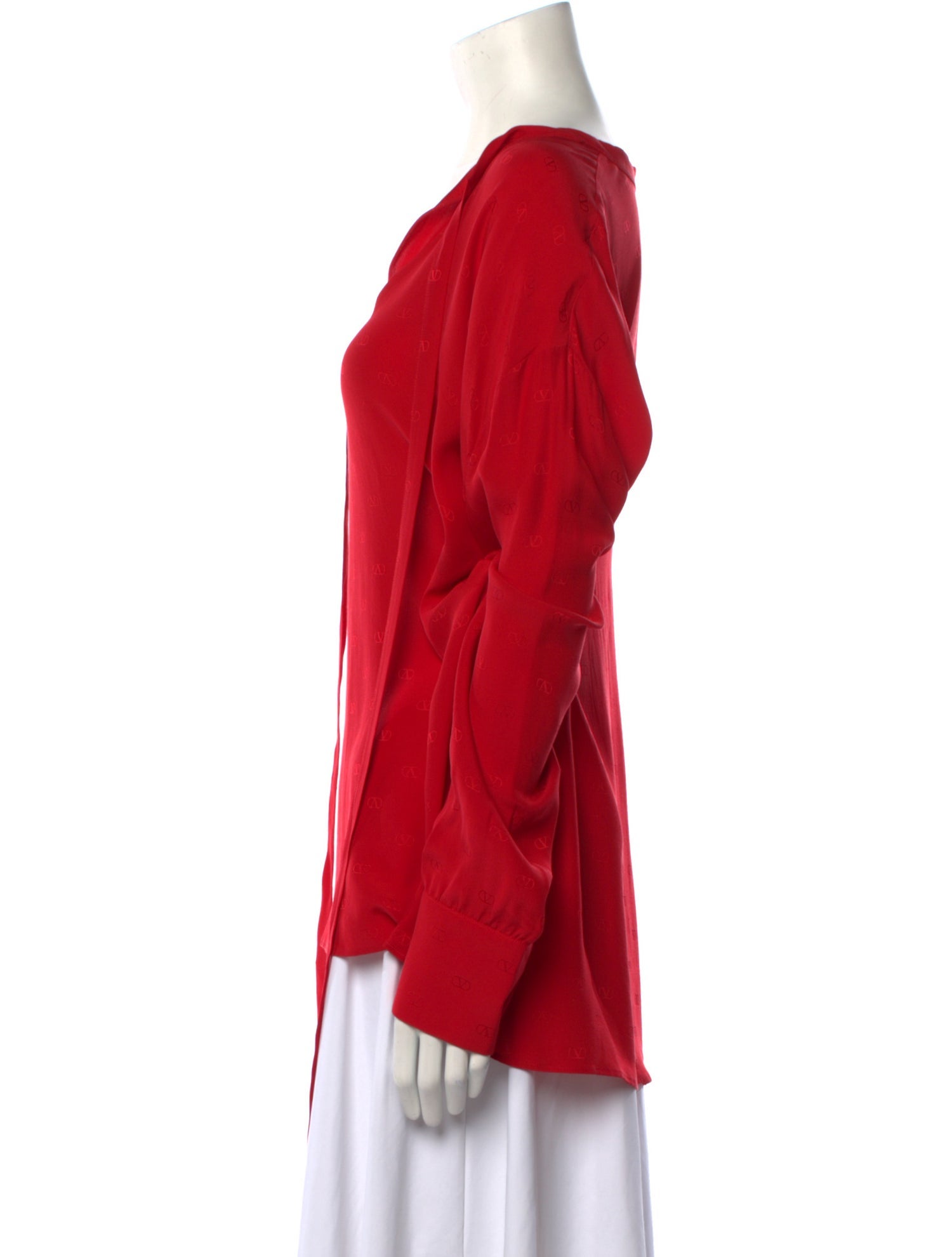 Valentino Silk V-Neck Sweatshirt