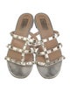 Valentino Rockstud Accents Leather Slides