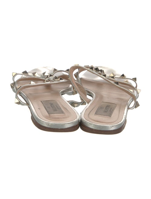 Valentino Rockstud Accents Leather Slides