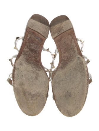 Valentino Rockstud Accents Leather Slides