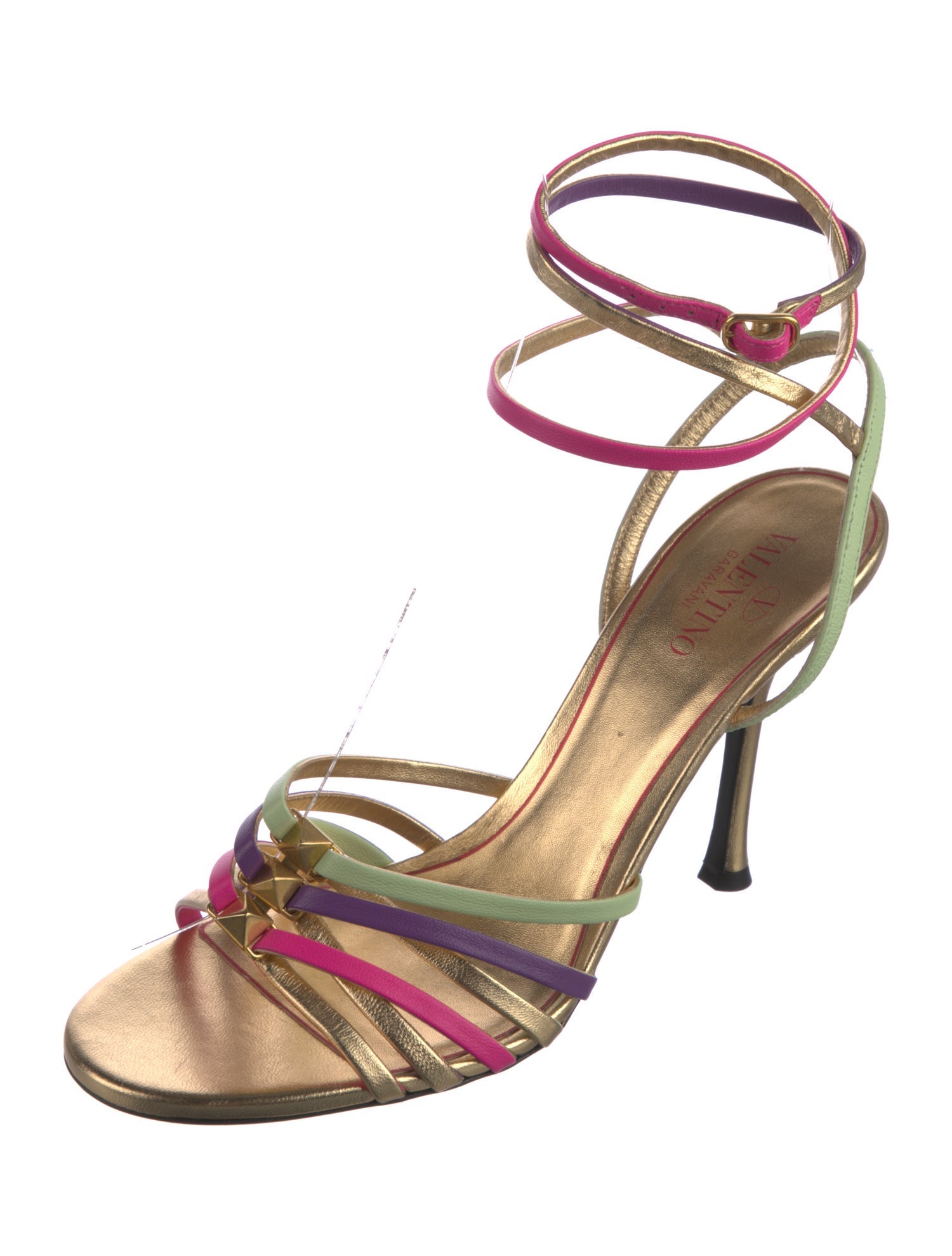 Valentino Rockstud Accents Leather Sandals