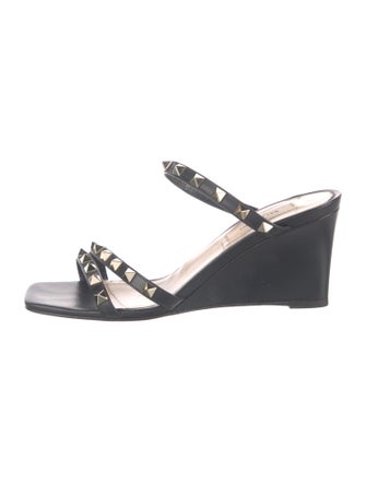 Valentino Rockstud Accents Leather Slides