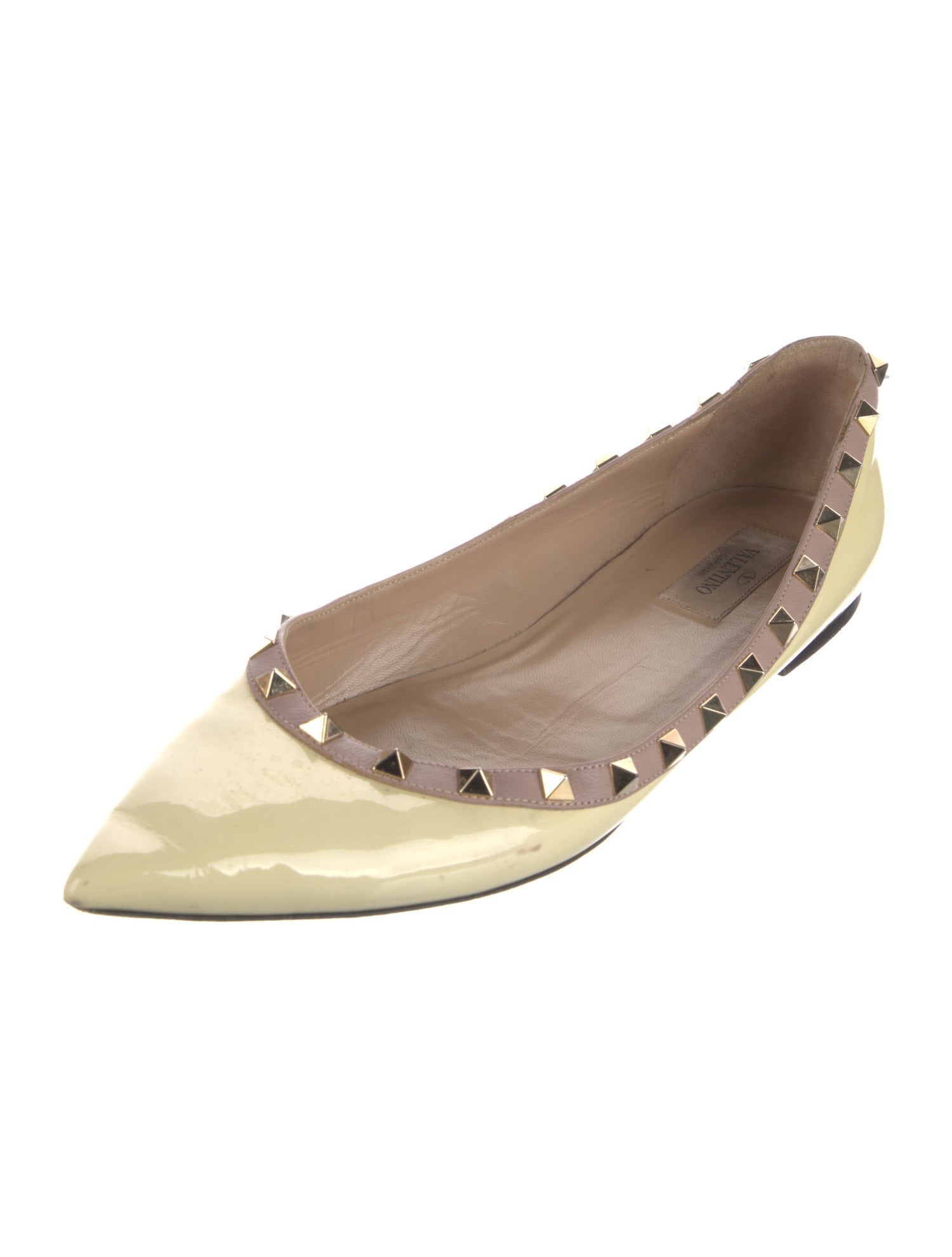 Valentino Rockstud Accents Patent Leather Ballet Flats