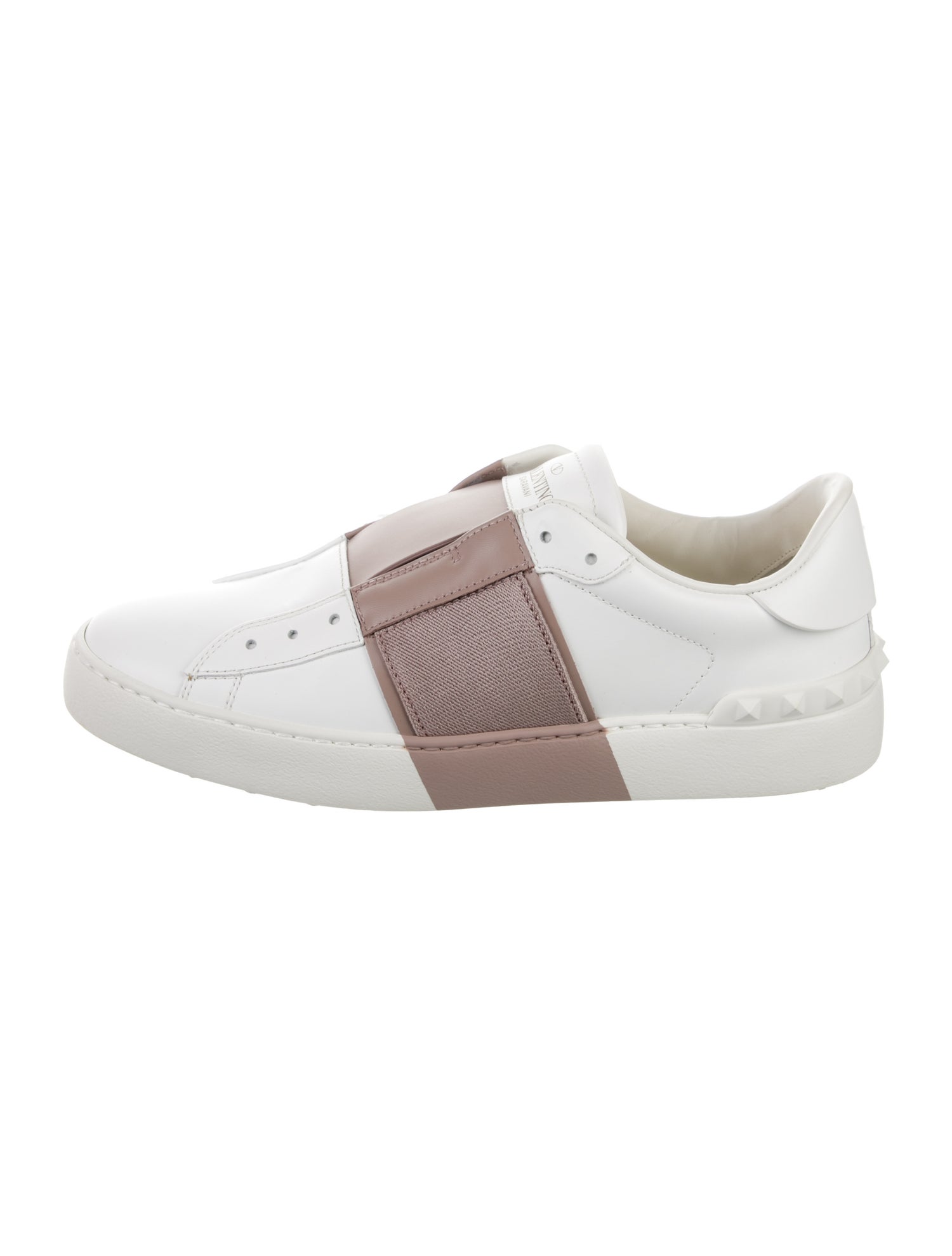 Valentino Rockstud Accents Leather Sneakers