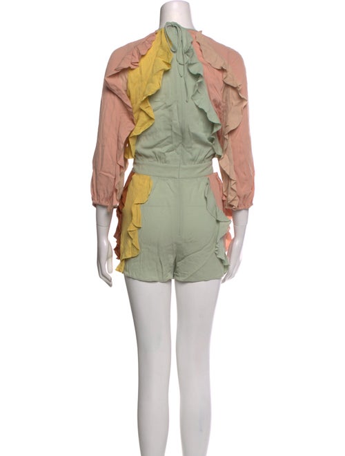 Valentino Silk Colorblock Pattern Romper