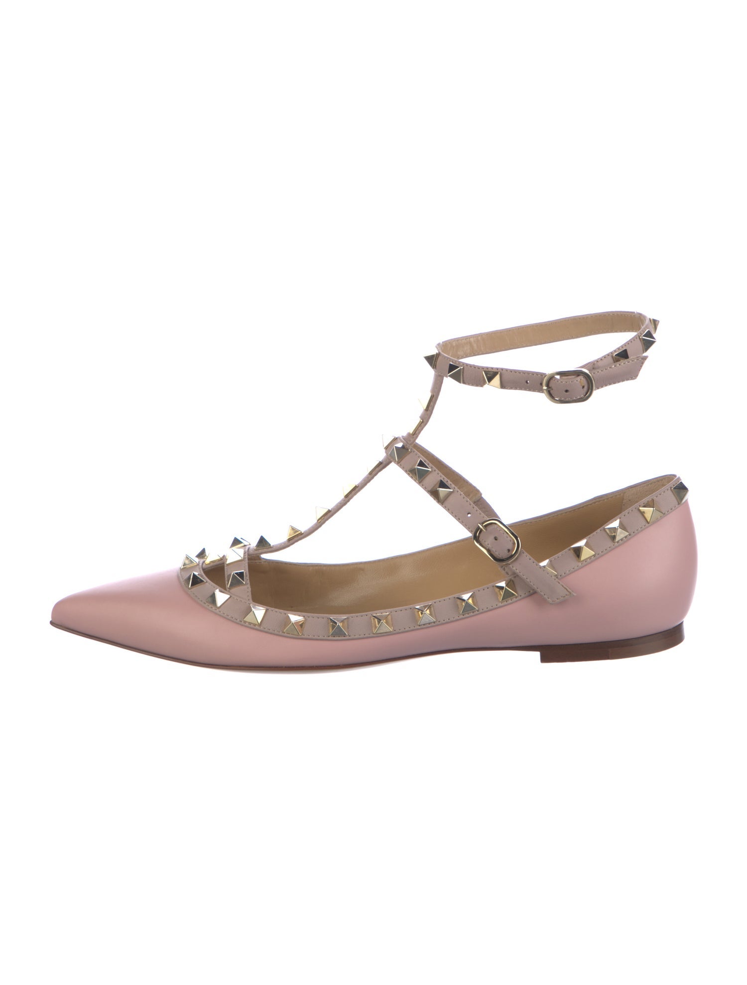 Valentino Rockstud Accents Leather Flats