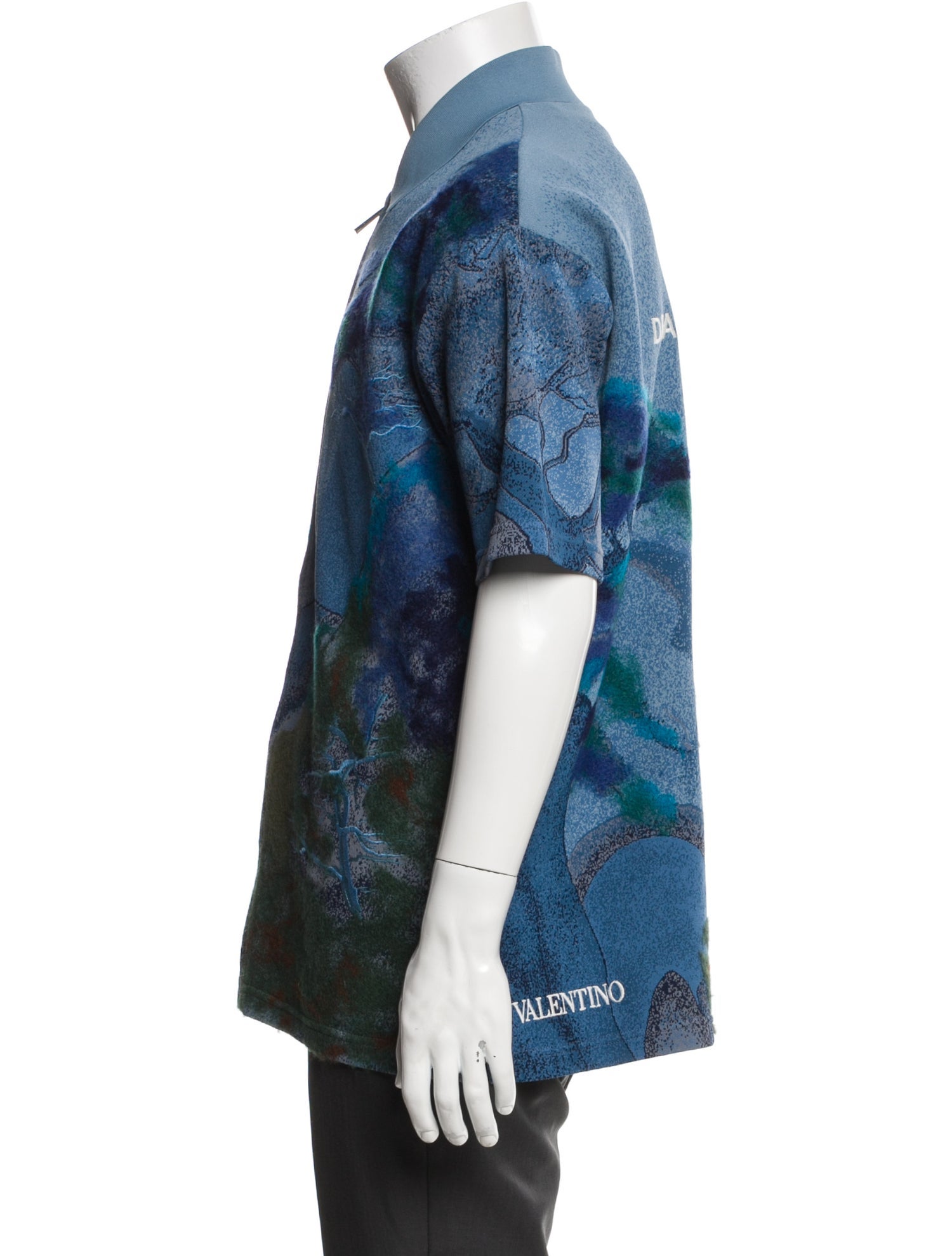 Valentino Dragon Accent Printed Denim Jacket