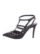 Valentino Rockstud Accents Leather T-Strap Pumps