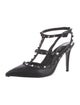 Valentino Rockstud Accents Leather T-Strap Pumps
