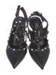 Valentino Rockstud Accents Leather T-Strap Pumps