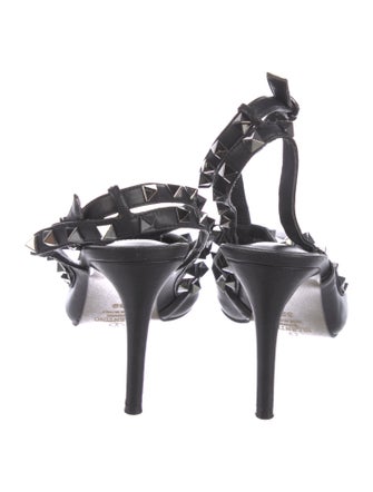 Valentino Rockstud Accents Leather T-Strap Pumps