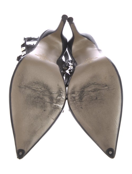 Valentino Rockstud Accents Leather T-Strap Pumps