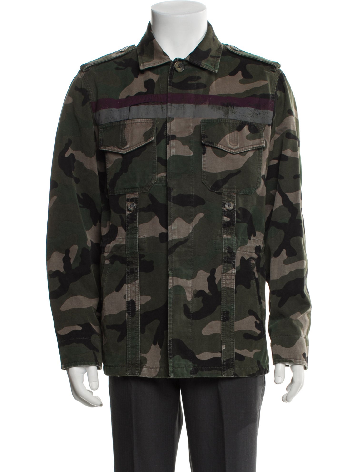 Valentino Camouflage Print Utility Jacket