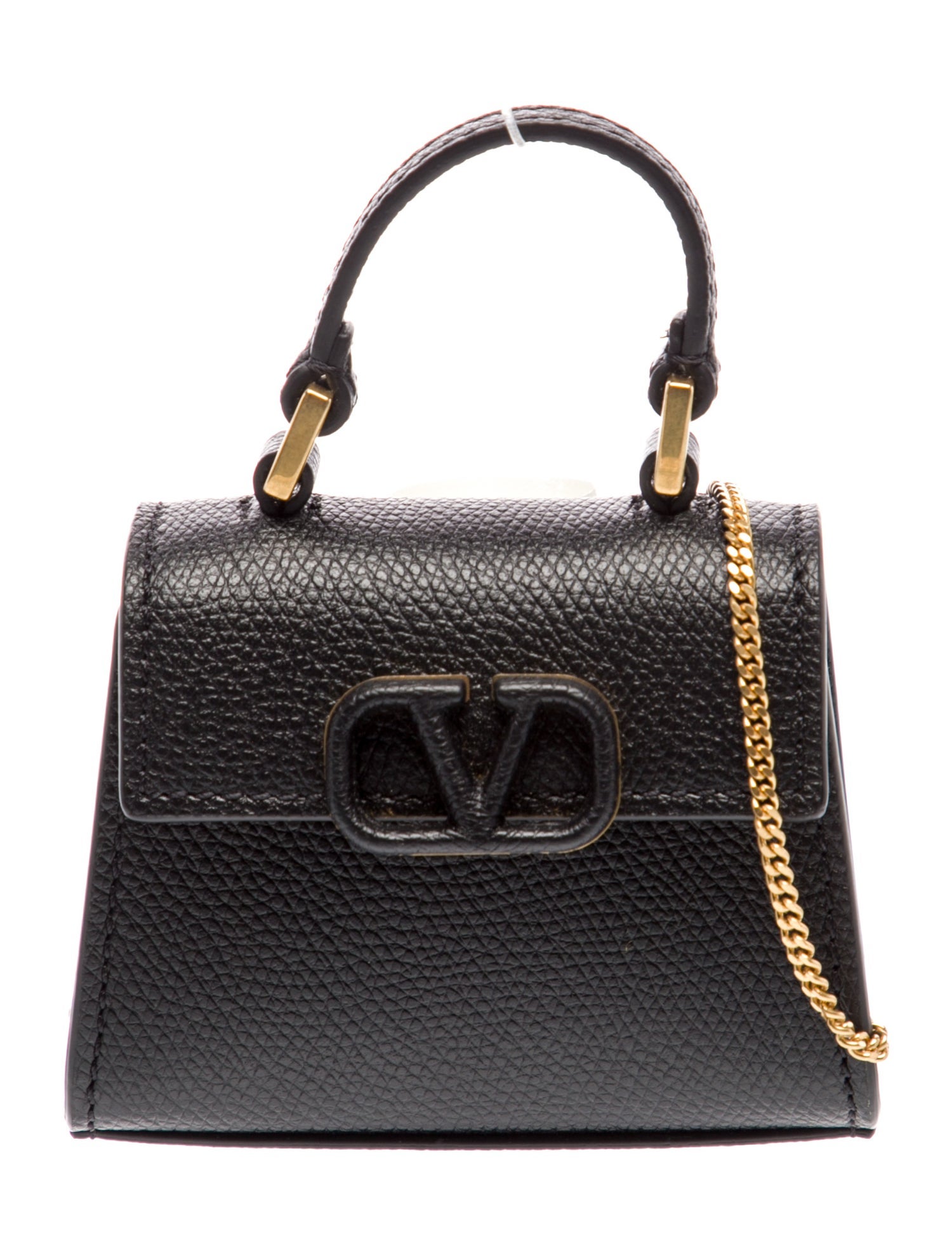 Valentino Leather Black Leather VSling Top Handle Bag Medium