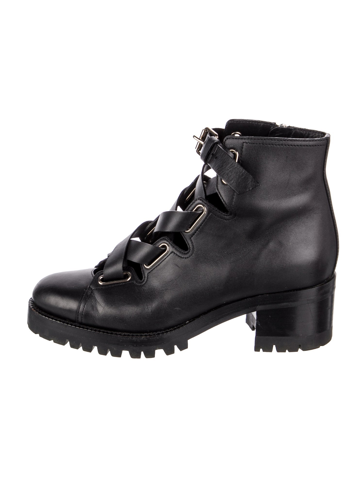 Valentino Leather Combat Boots