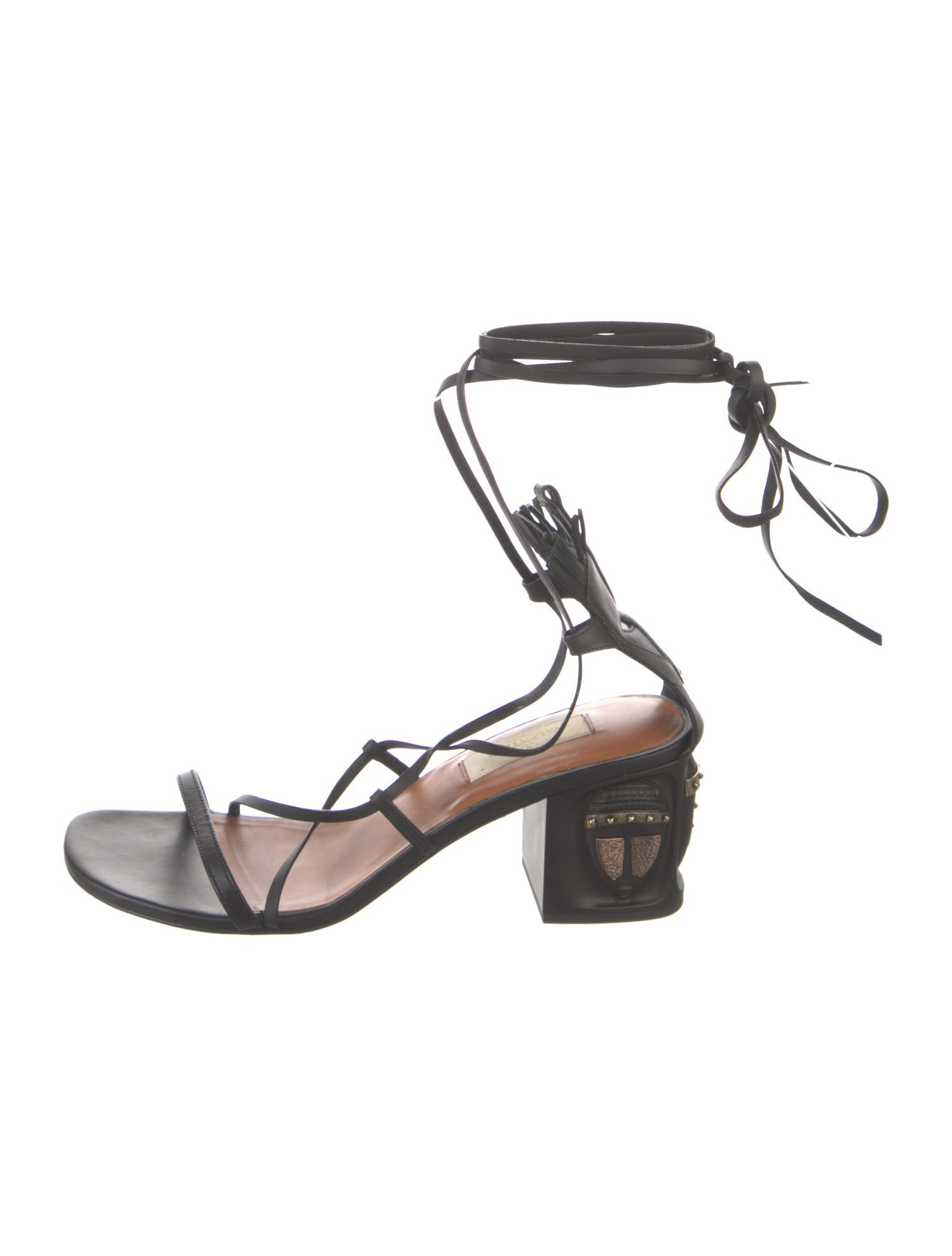 Valentino Rockstud Accents Leather Gladiator Sandals