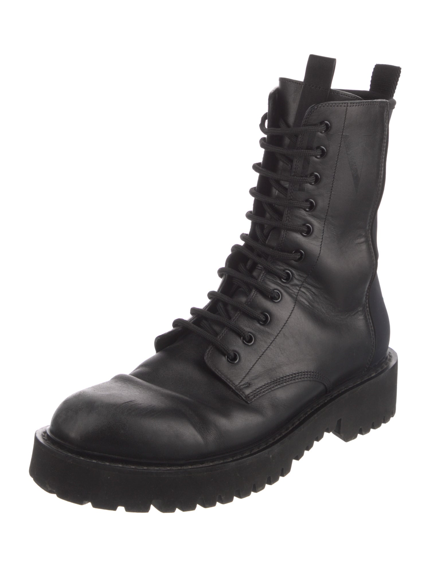 Valentino Leather Lace-Up Boots