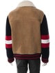 Valentino Shearling Paneled Colorblock Pattern Varsity Jacket