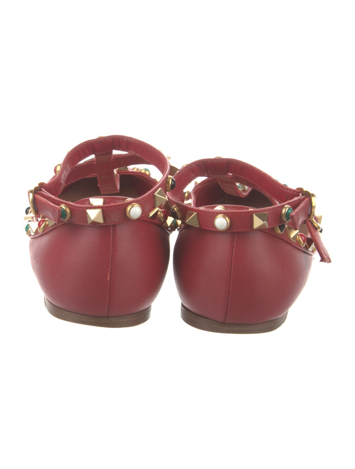 Valentino Leather Studded Accents Flats