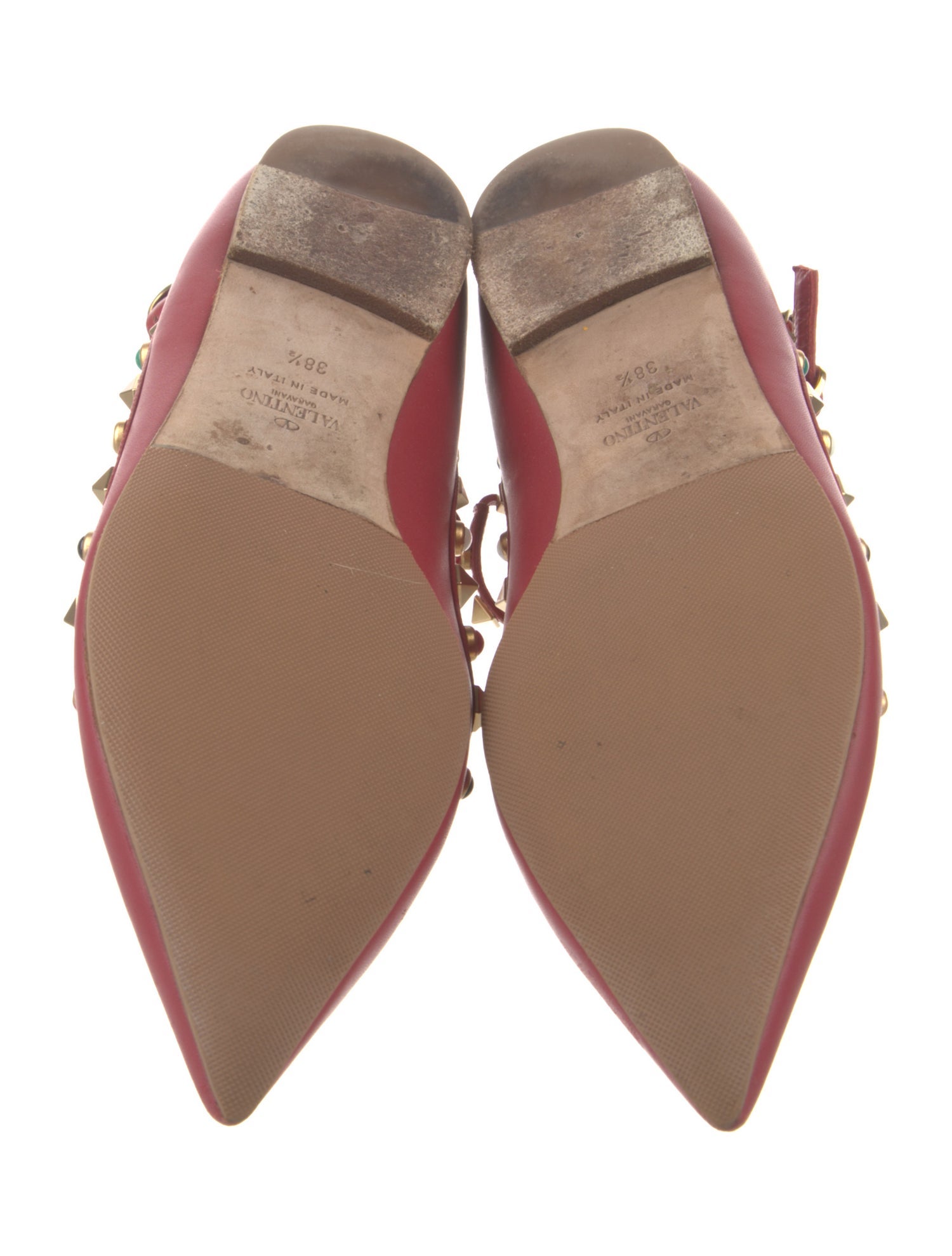 Valentino Leather Studded Accents Flats