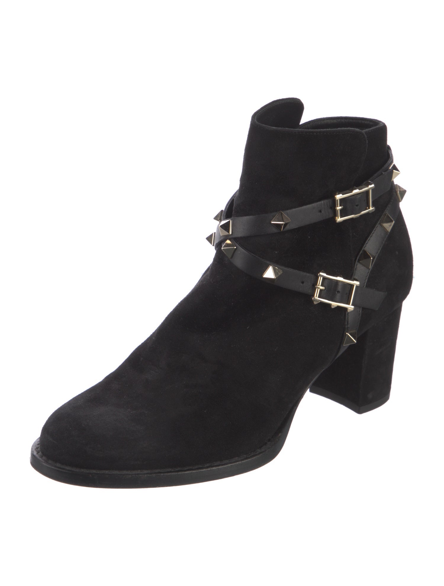 Valentino Rockstud Accents Suede Boots