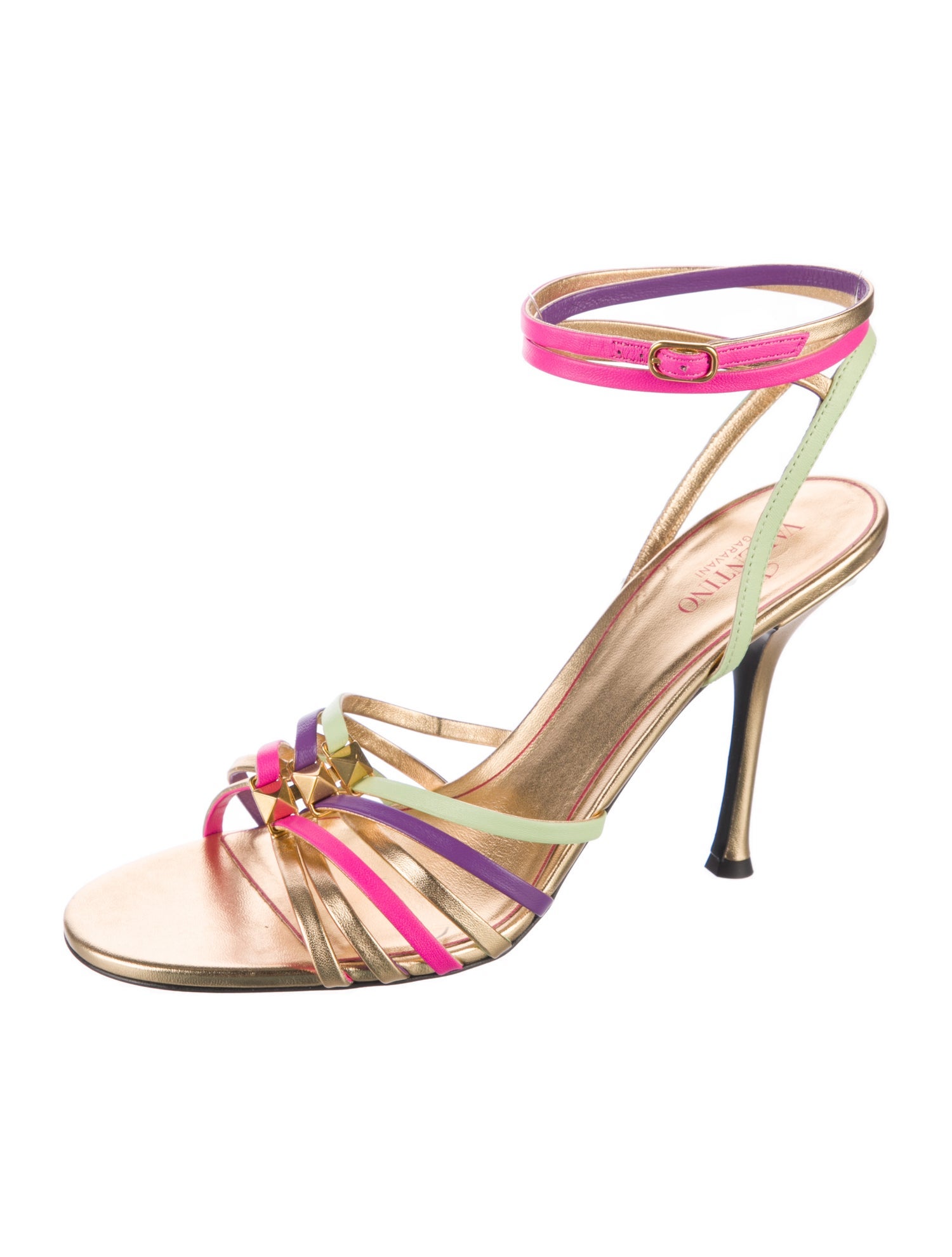 Valentino Rockstud Accents Leather Sandals