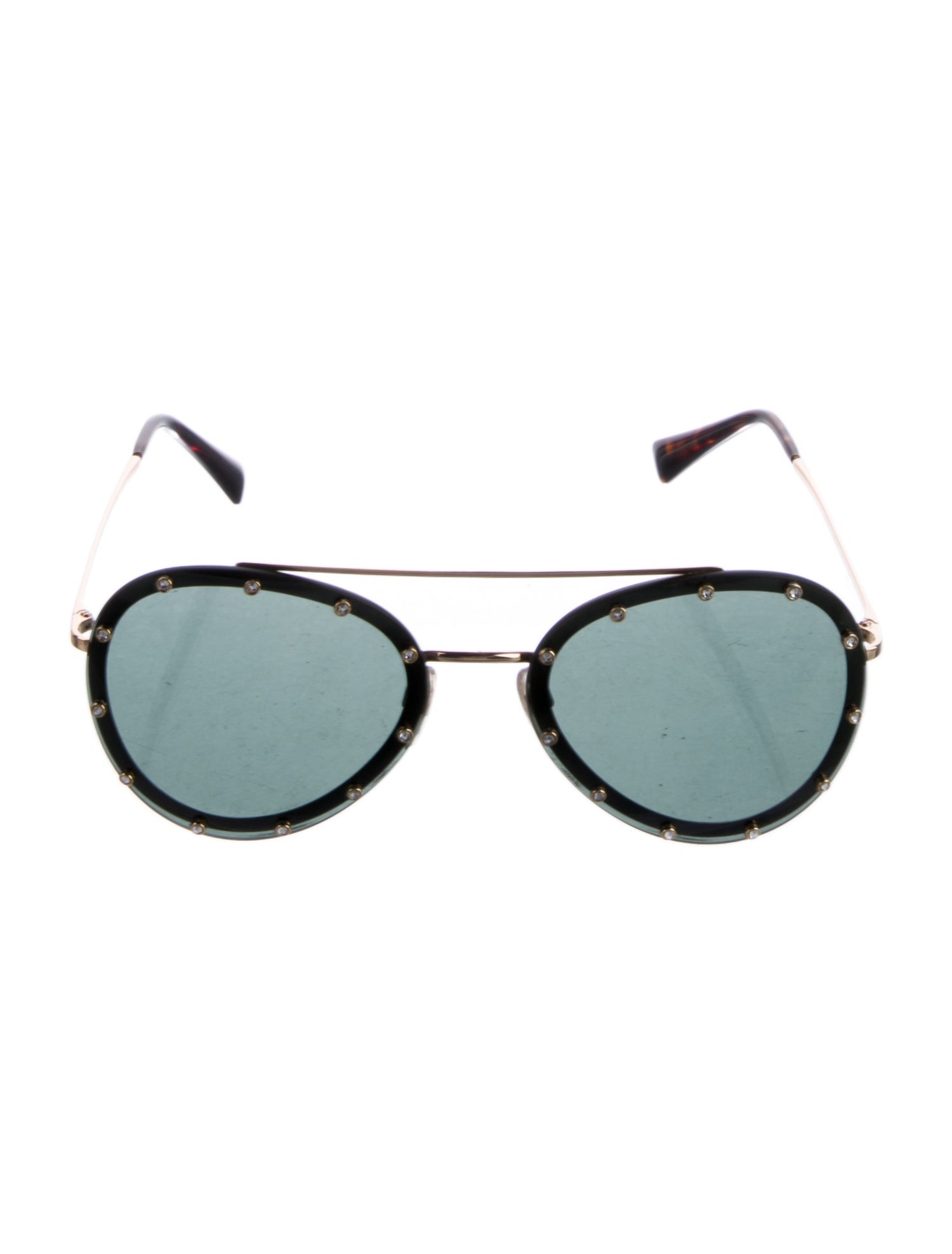 Valentino Rockstud Accents Aviator Sunglasses