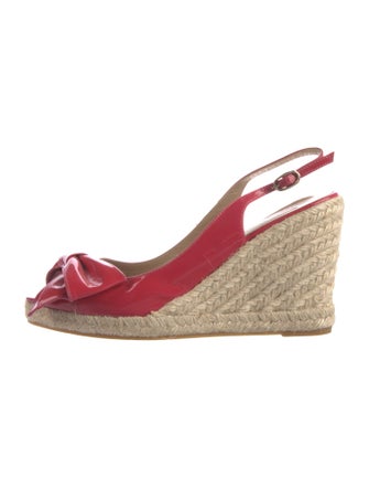 Valentino Patent Leather Colorblock Pattern Espadrilles
