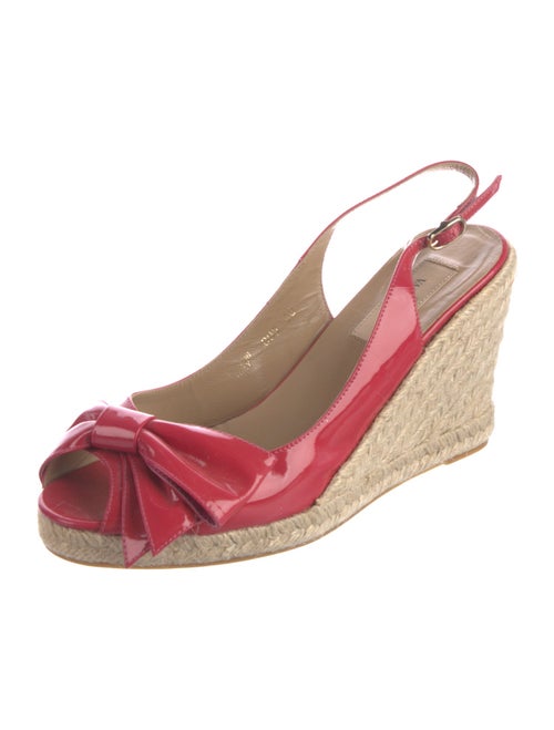 Valentino Patent Leather Colorblock Pattern Espadrilles