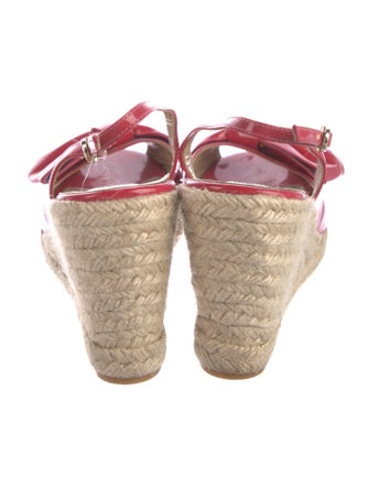 Valentino Patent Leather Colorblock Pattern Espadrilles