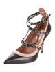 Valentino Leather Colorblock Pattern Pumps